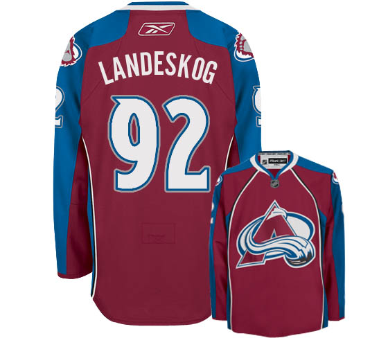 Designer Red NHL Colorado Avalanche 92 Gabriel Landeskog Hockey Jersey